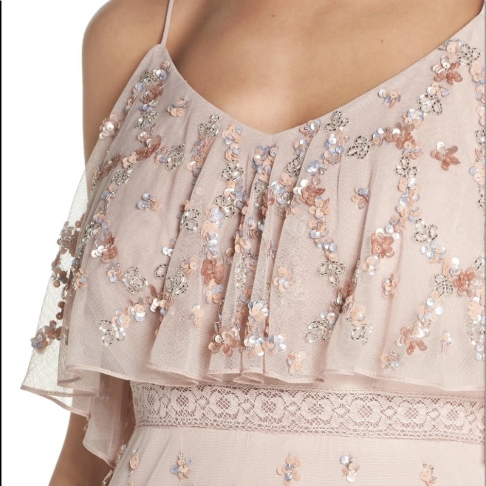 Adrianna Papell cold shoulder flutter sleeve gown - Picture 8 of 13